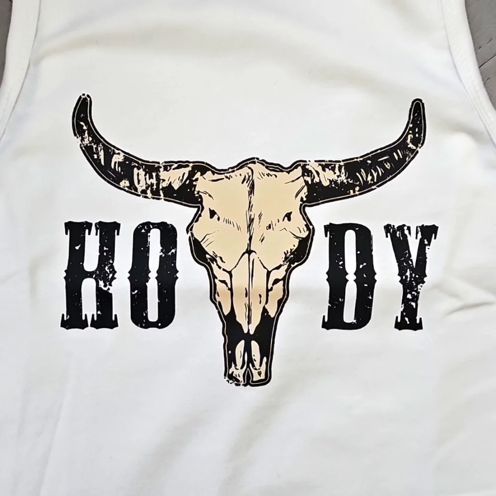 NWOT Howdy Graphic Halter Tee Crop Shirt